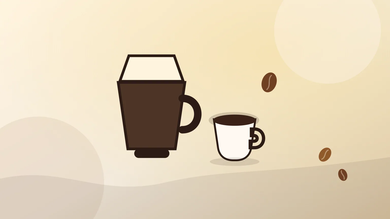 Cafeteira italiana moka com grãos e chávena pequena sobre bancada quente.
