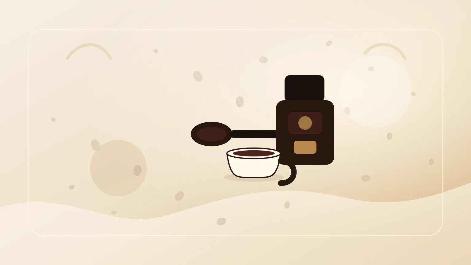 Portafiltro, chávena e moinho num setup de aprendizagem de espresso em casa.